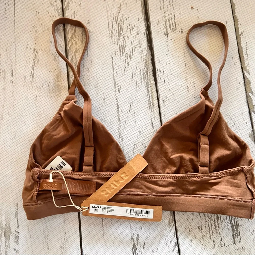 SKIMS Fits everybody Triangle Bralette Sz S - Jasper - Picture 9 of 9